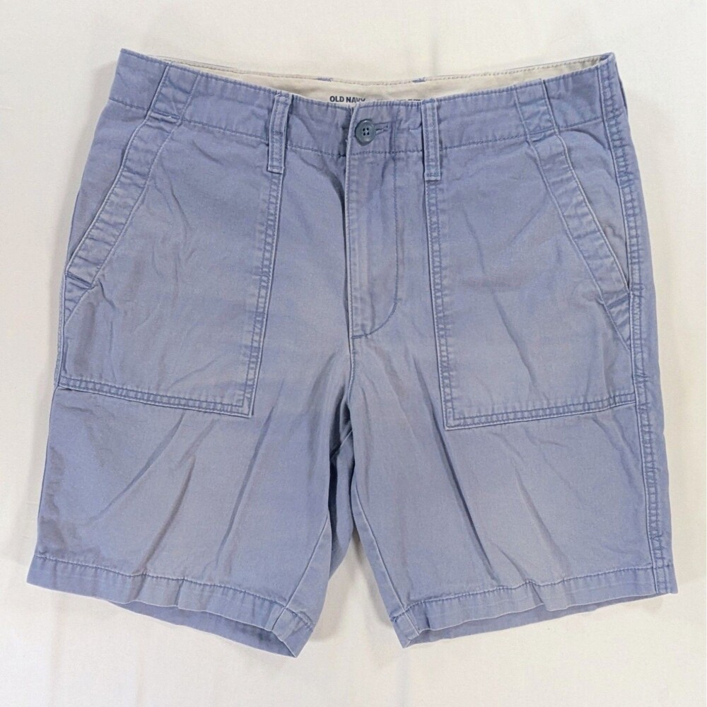 Old Navy Straight Lived In Straight Shorts Utility Pocket 9 Inch Blue size 33